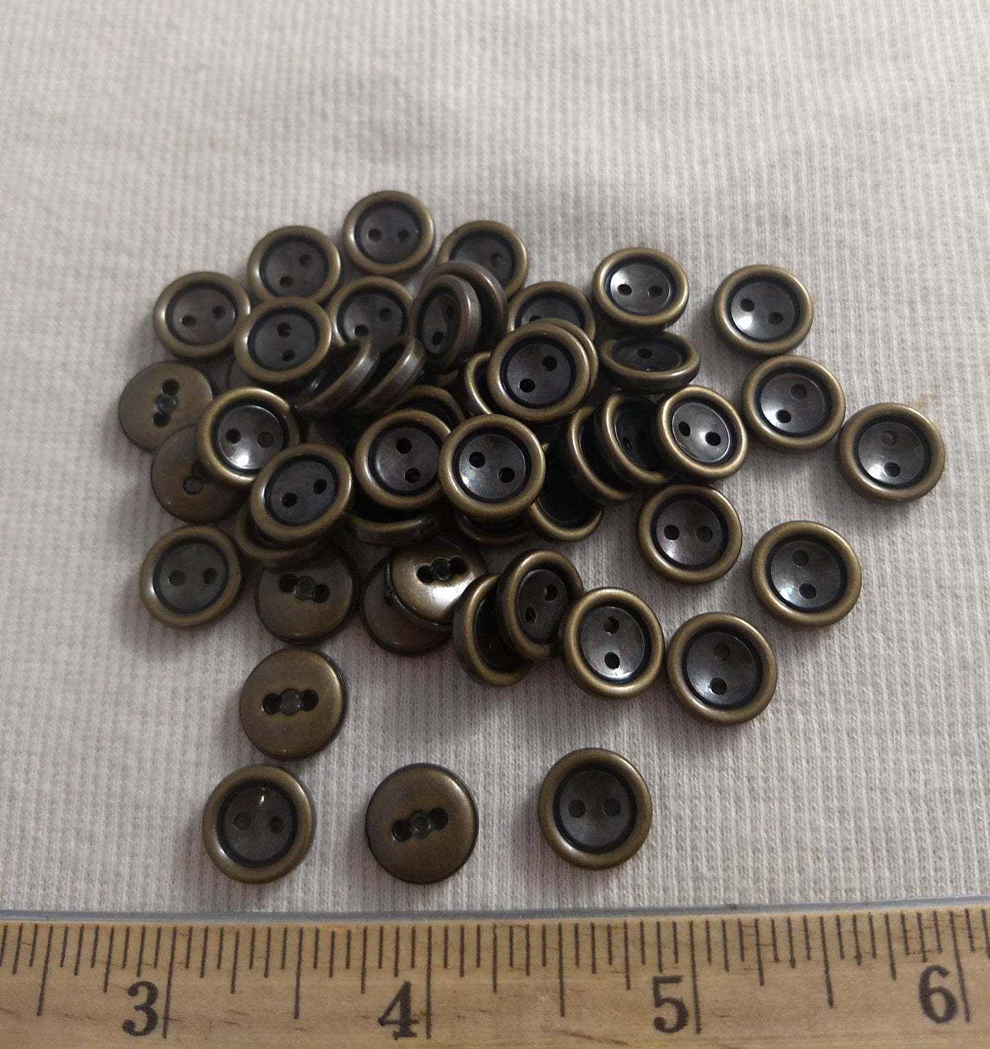 Button #S2009 #2-Hole #Antique-Gold #Abs #50pcs #1pkt