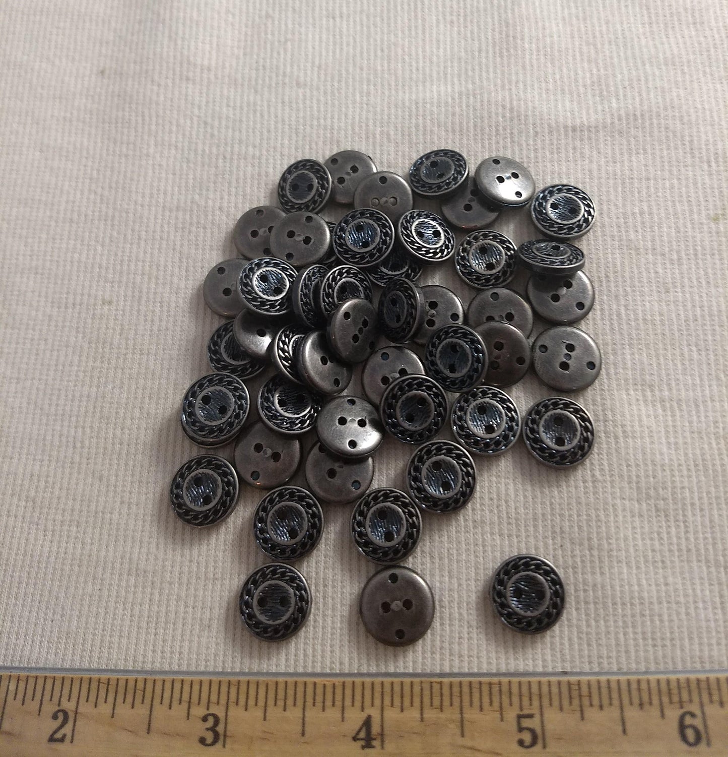 Button #S2019 #2-Hole #Antique-Silver #Abs #50pcs #1pkt