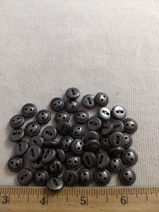 Button #S2053 #2 Hole #Antique-Silver #Rim #Abs #50pcs #1pkt