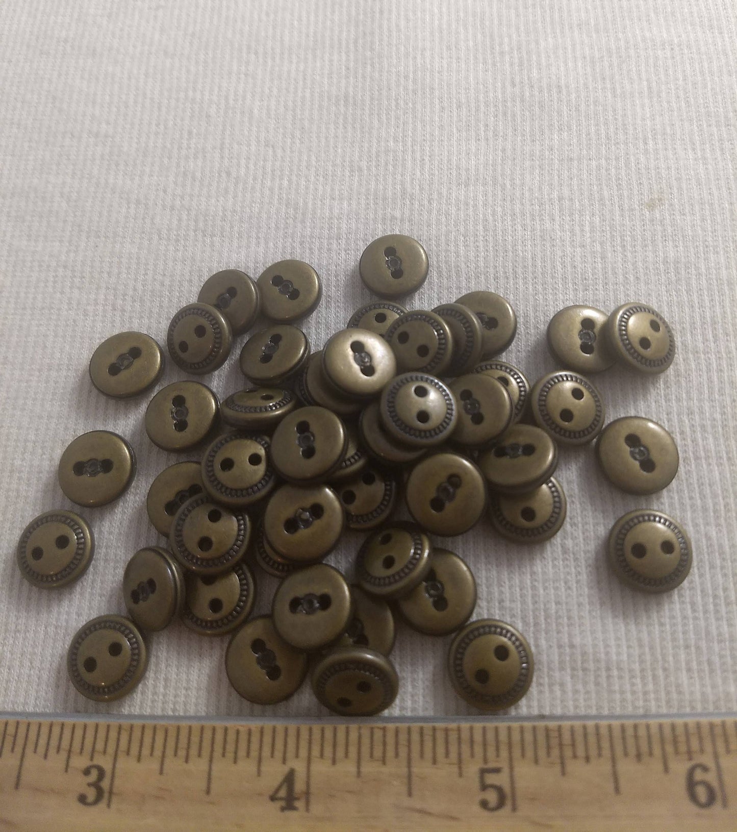 Button #S2055 #2 Hole #Antique-Gold #Rim #Abs #50pcs #1pkt