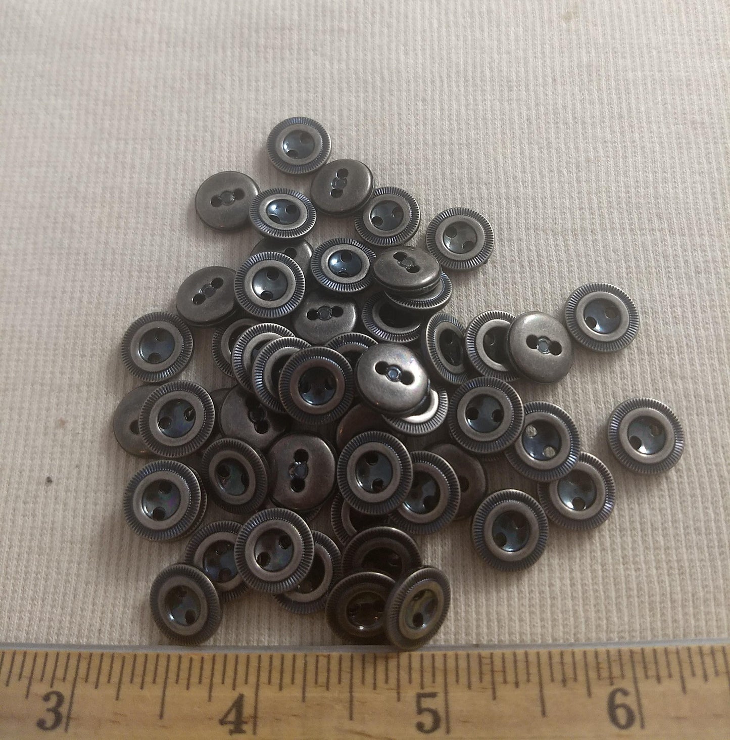 Button #S2061 #2 Hole #Antique-Silver #Rim #Abs #50pc #1pkt