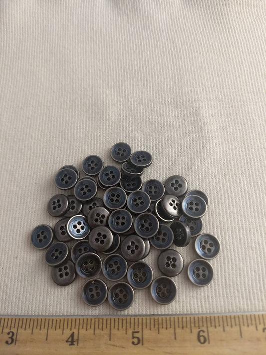 Button #S2036 #4-Hole #Antique-Silver #Rim #Abs #50pc #1pkt