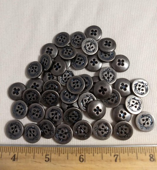 Button #S2012 #4-Hole #Antique-Silver #Rim #Abs #48pc #1pkt