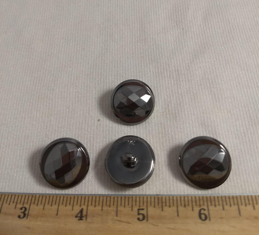 Button #1779 #Shank #Antique-Silver #Rim #Abs #10pc