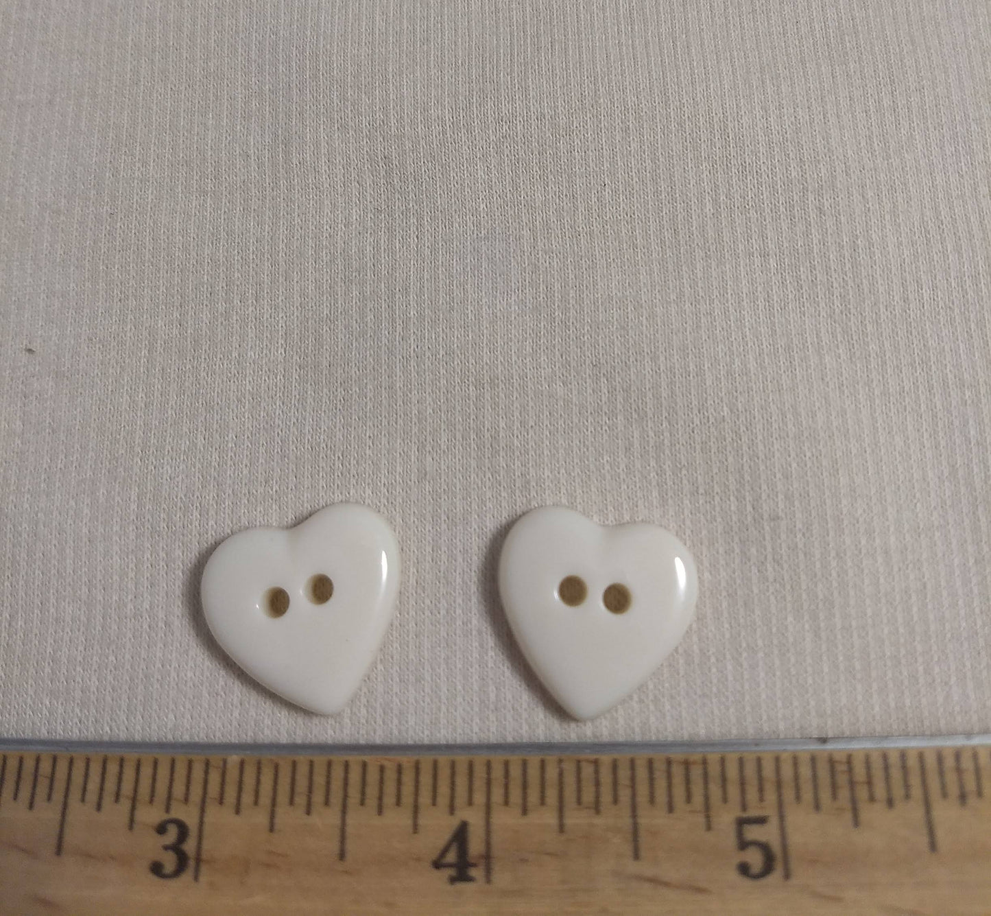 Button #KU225 #2 Hole #White #Heart #Nylon #10pc