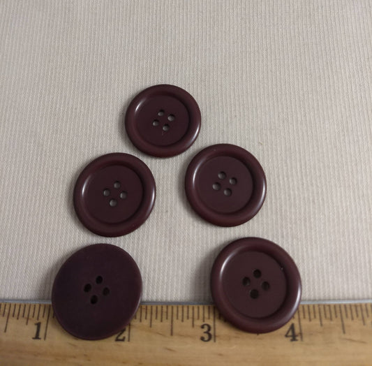 Buttons #1654 #4 Hole #Brown #Rim #Polyester #10pc