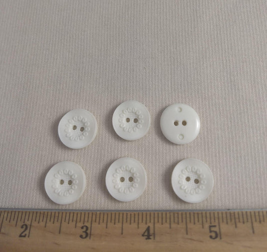 Button #PS1030 #2 Hole #White #Nylon #72pc