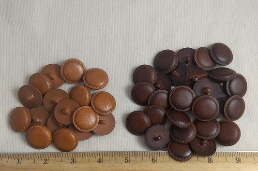 Button #1676 #Shank #Brown #Fake-Leather #1 Mixed Set 45pc