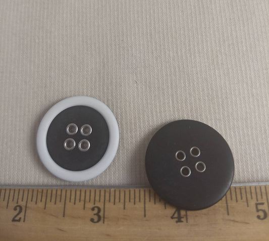 Button #1678 #4 Hole #Black #Rim #10pc