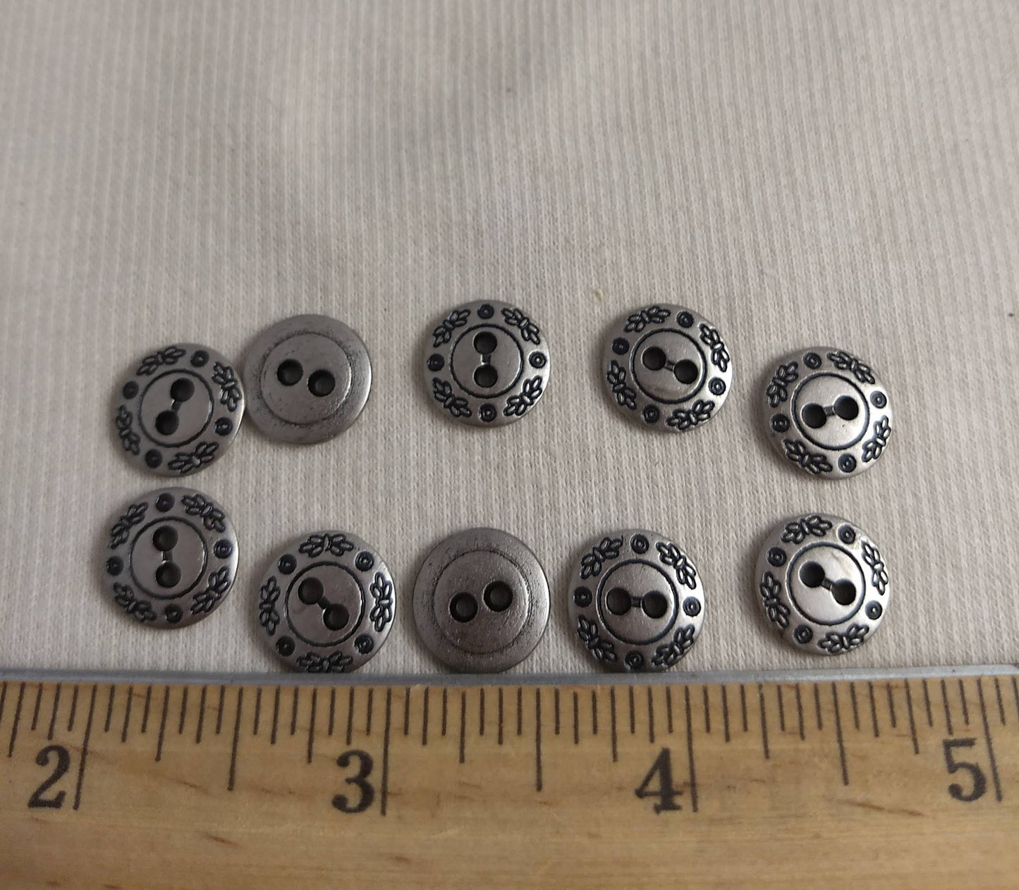 Button #1687 #Shank #Antique-Silver #Polyester #Metal #Rim #10pc