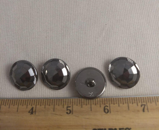 Button #1767 #Shank #Antique-Silver #Rim #Abs #10pc