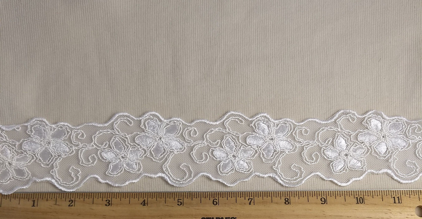 RIBBON #81629-1 #White #Flower #Lace #1yd