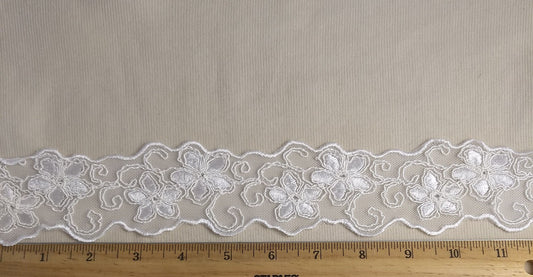 RIBBON #81629-1 #White #Flower #Lace #1yd