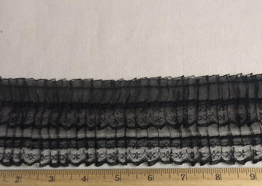 Ribbon #311 #Black #Double Layer #Lace #1yd