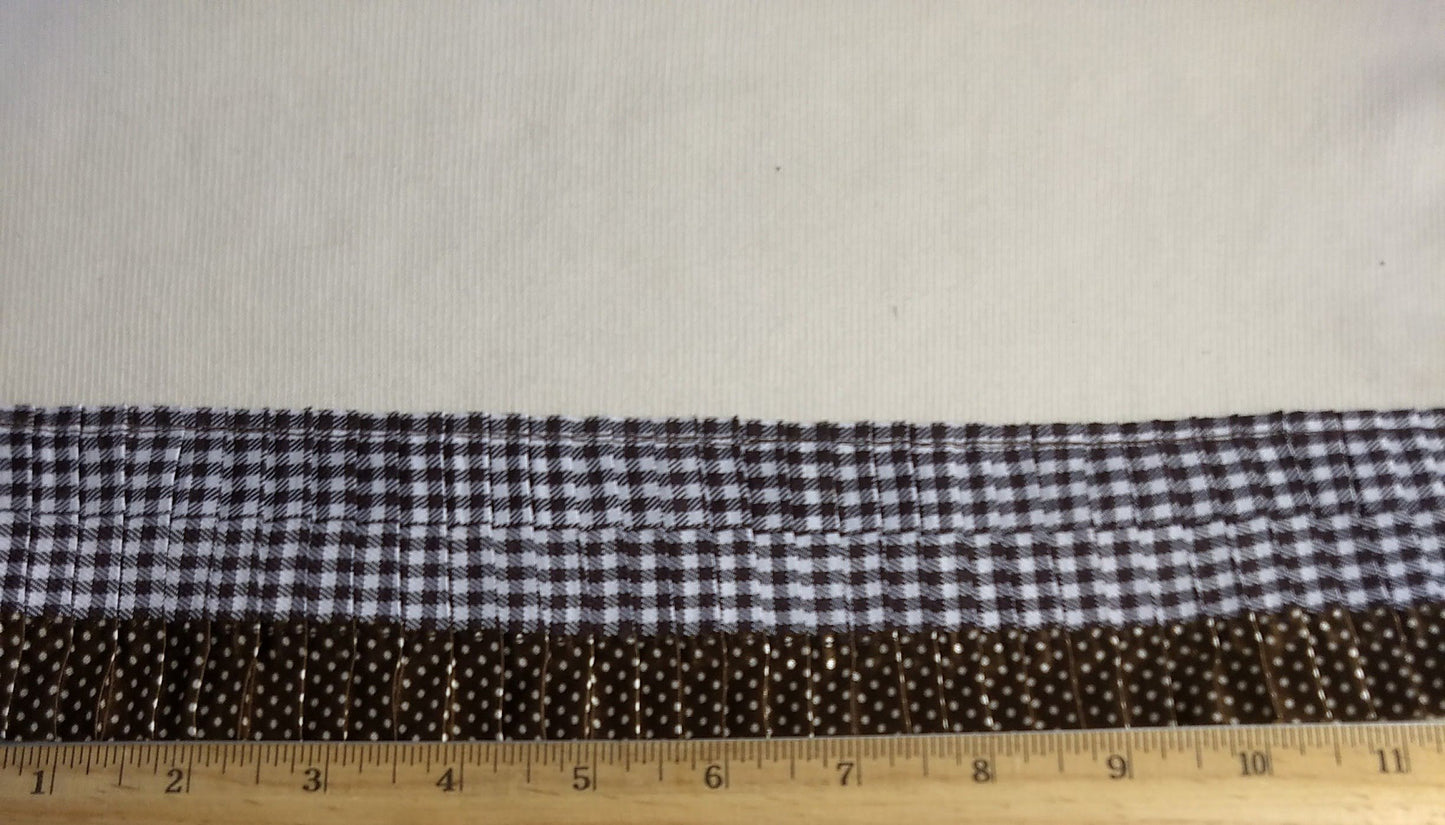 Ribbon #AB08 #Brown #Pleated #Stripe #Polkadot #1yd