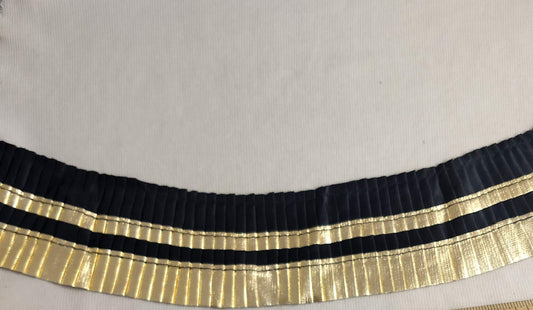 Ribbon #AB04 #Black #Gold #Pleated #1yd