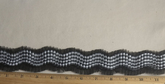 Ribbon #B503 #Black #Plaid #Lace #1yd