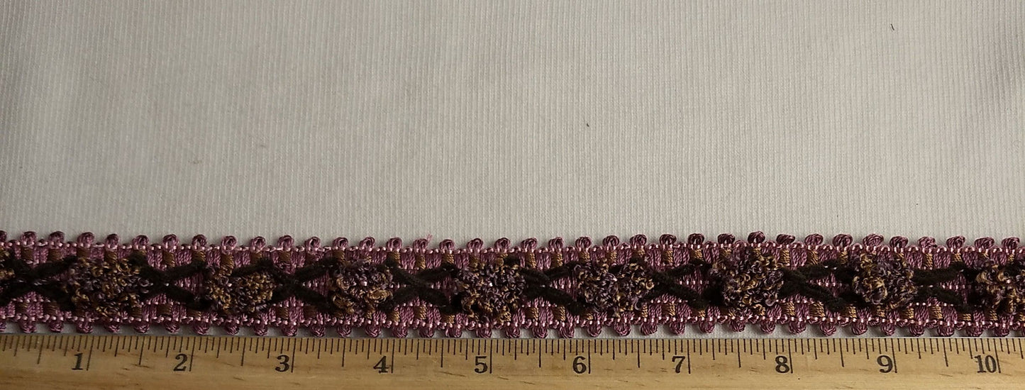 Ribbon #SHY08121-1 #Purple #Braided #Scalloped #Lace #1yd