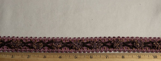 Ribbon #SHY08121-1 #Purple #Braided #Scalloped #Lace #1yd