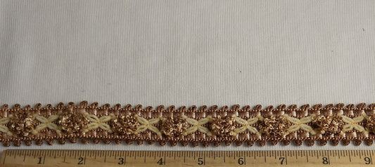 Ribbon #SHY081211-1 #Tan #Braided #Scalloped #Lace #1yd