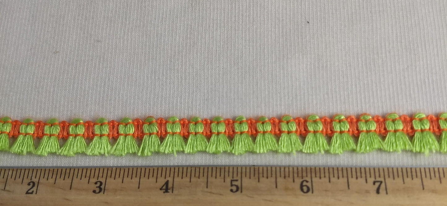 Ribbon #TR104C #Green #Embroideried #Tassel #Fringe #1yd