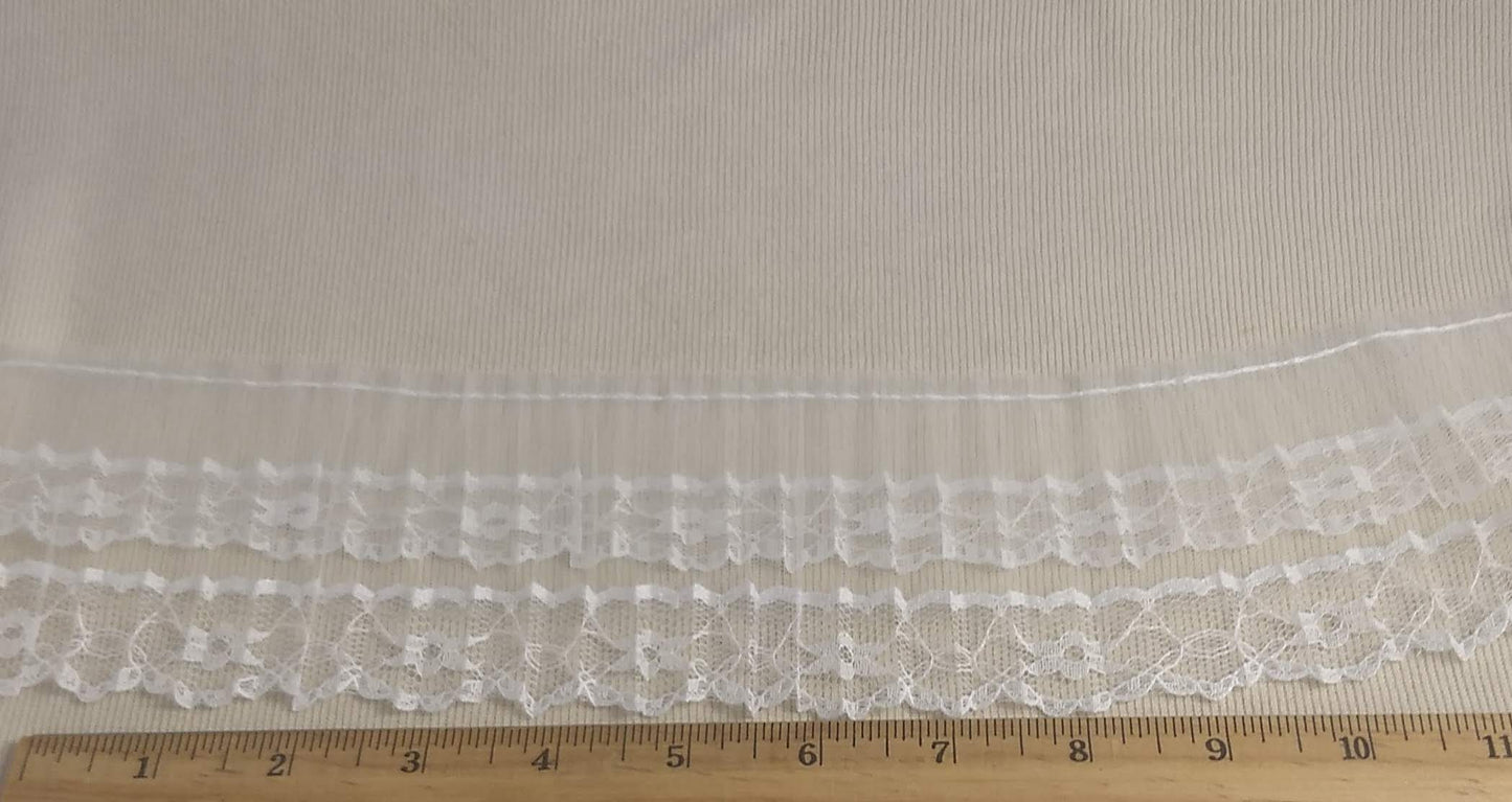 Ribbon #177-3 #White #Embroideried #Scalloped #Lace #1yd