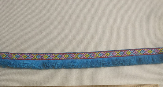 RIBBON TR109 #Blue #Fringe  #Polyester #Natacha Braid #1yd