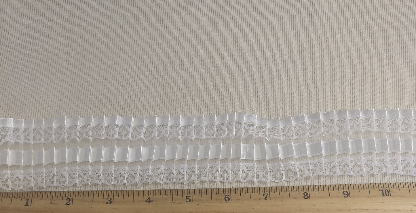 Ribbon #LYF963 #White #Pleated #Lace #1yd