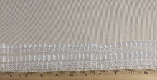 Ribbon #LYF963 #White #Pleated #Lace #1yd