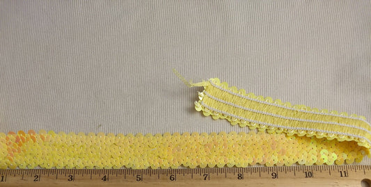 RIBBON #ZHZH120518-1 #Yellow #Sequin #Stretchy #Lace #1yd