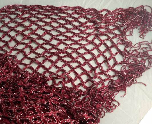 SCARF #091924 #Burgandy #Diamond #Long #Fringe #1pc