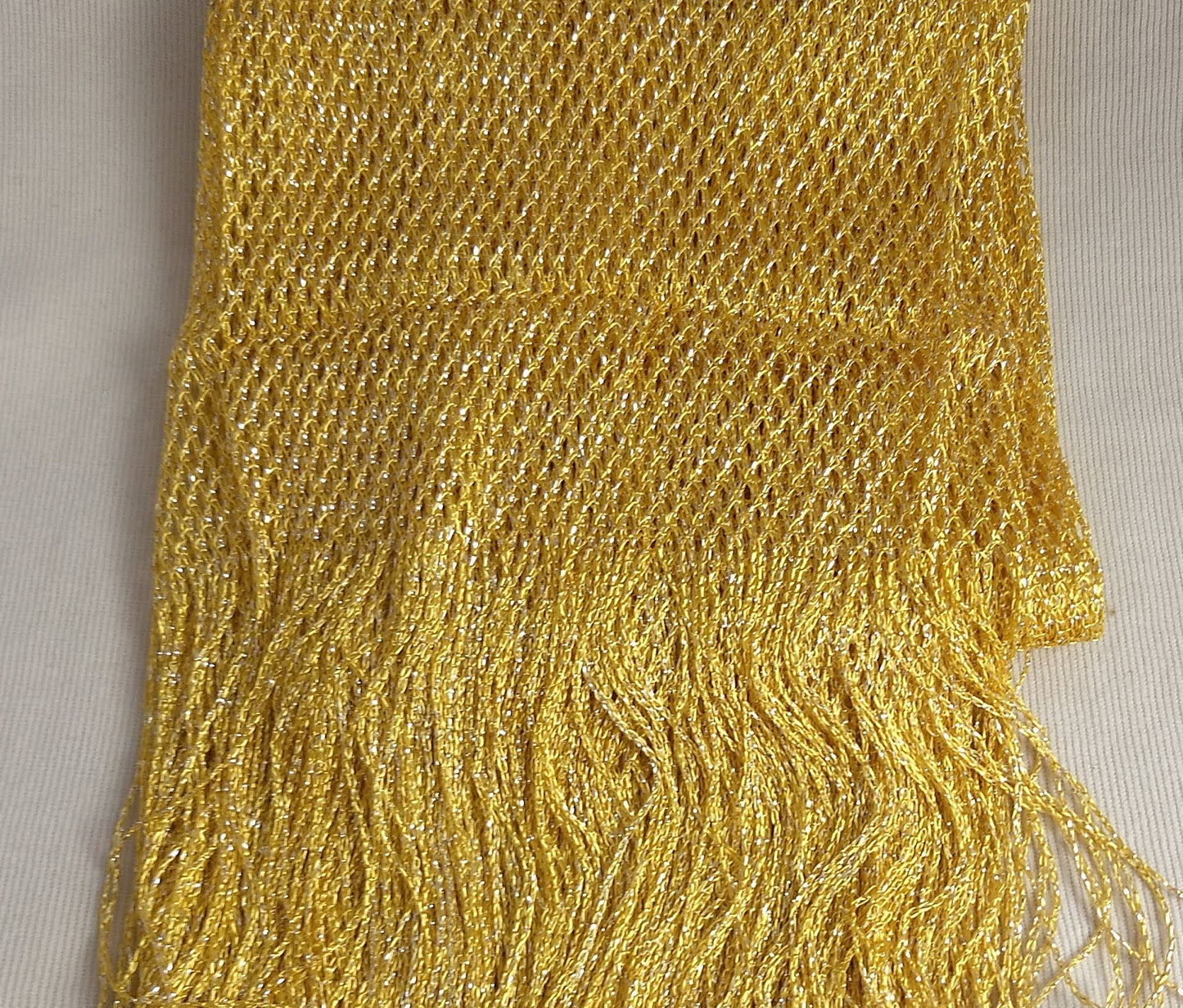 SCARF #B75035 #Gold #Long #Diamond #Rayon #Metalic #Fringe #1pc