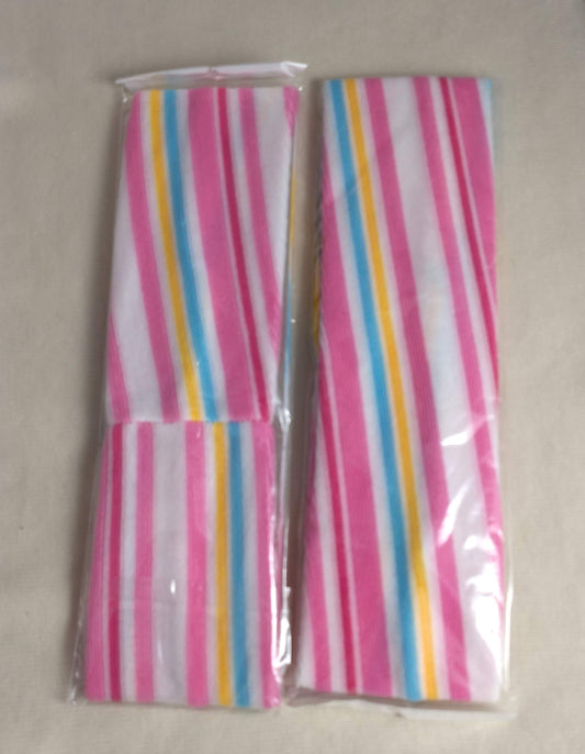 HEADBAND #YWZW120910-6 #Pink #Stripe #Stretch #3 in 1  #1pc