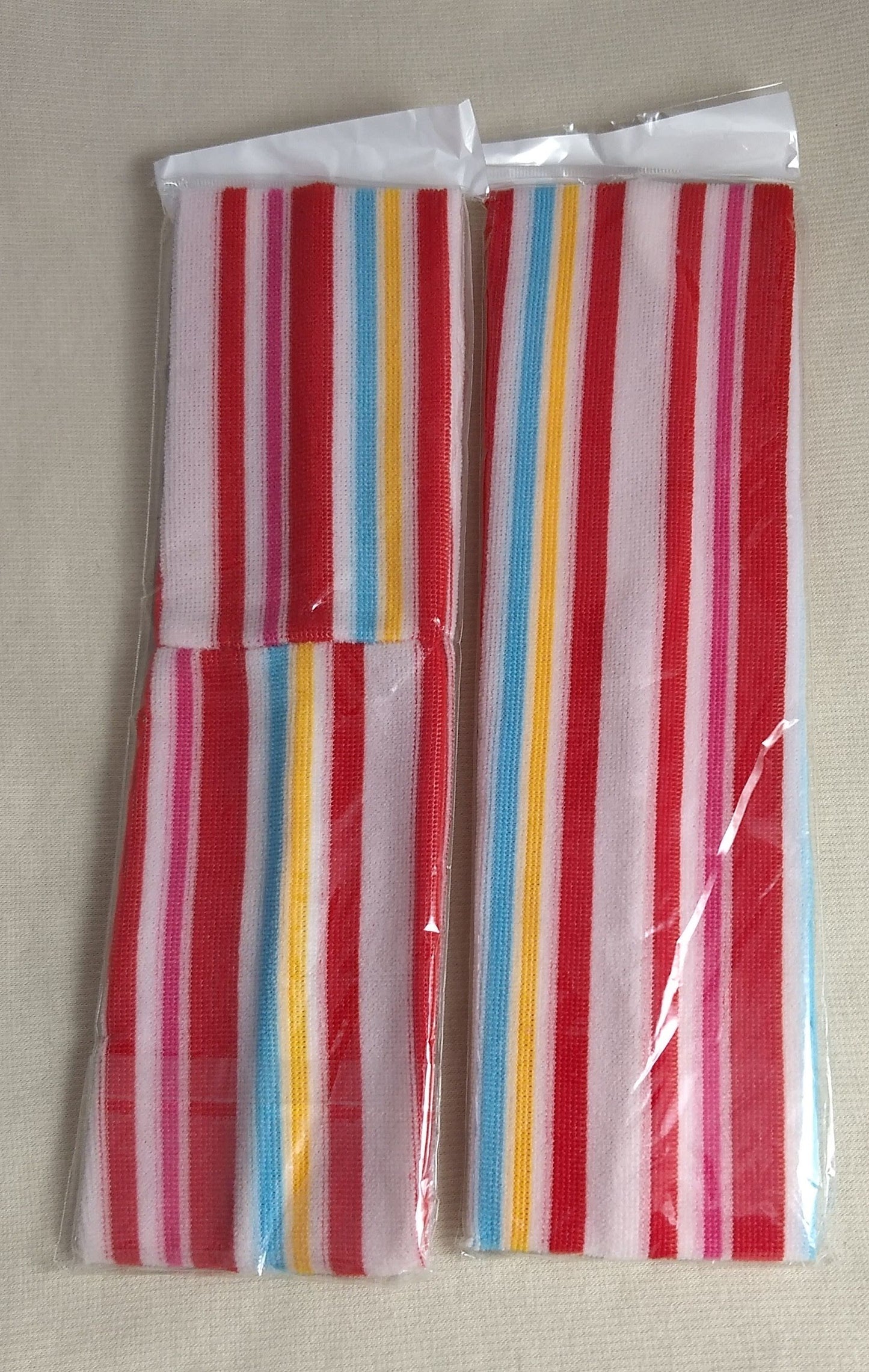 HEADBAND #YWZW120910-6 #Red #Stripe #Stretch #3 in 1  #1pc