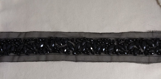 RIBBON #801CC #Black #Bead #Mesh #1yd