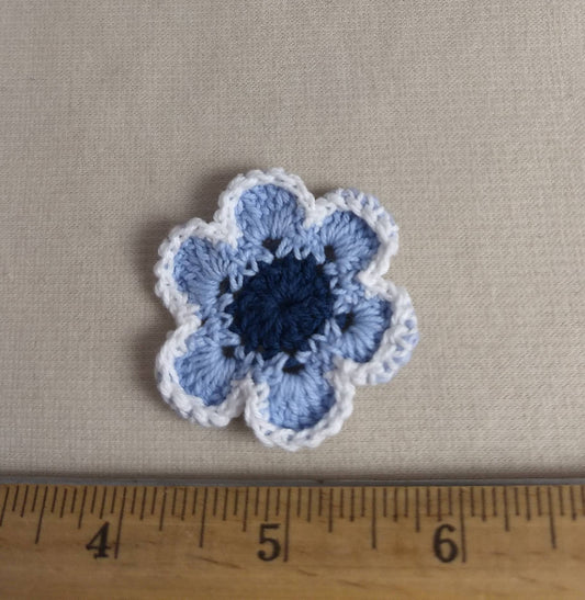 Applique #SP100329 #Blue #Flower #Crochet #1pc