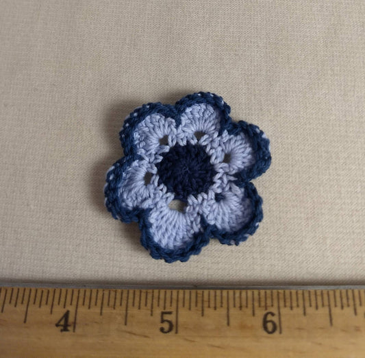 Applique #SP100329 #Blue #Flower #Crochet #1pc