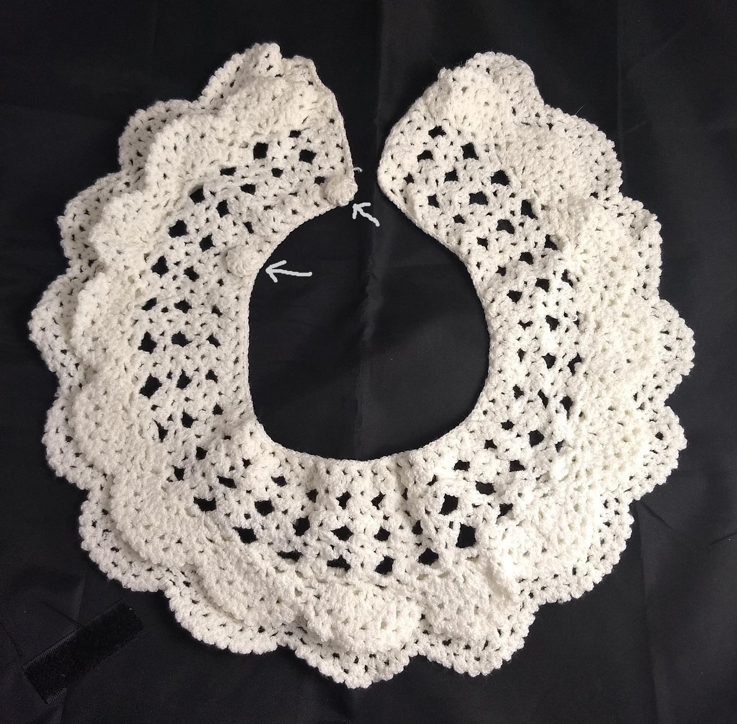 Applique #LWL081023-1 #Cream #Crochet #Collar #Adjustable #Buttons #1pc