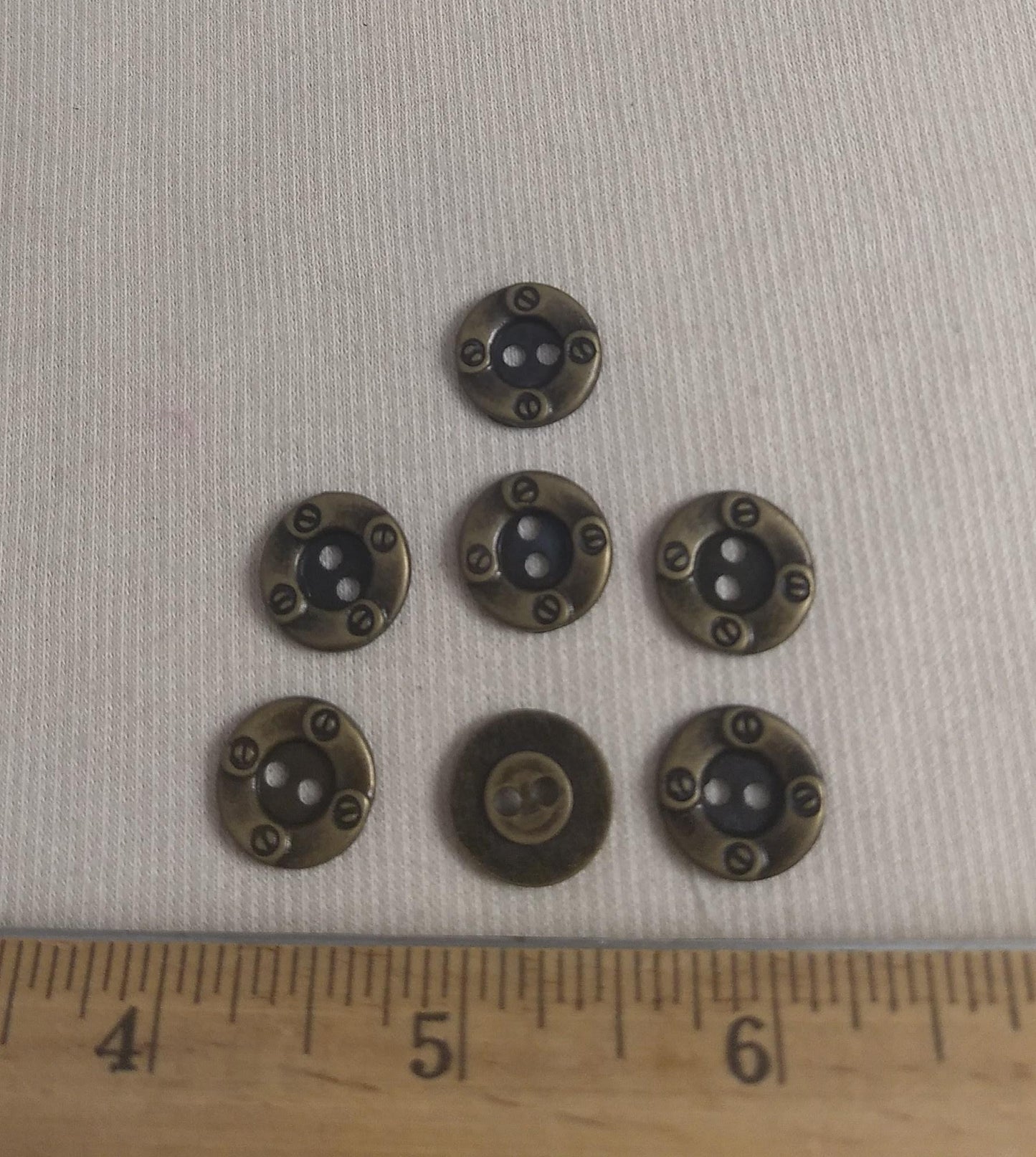 Button #70534 #2-Hole #Antique-Gold #Rim #Metal #10pc