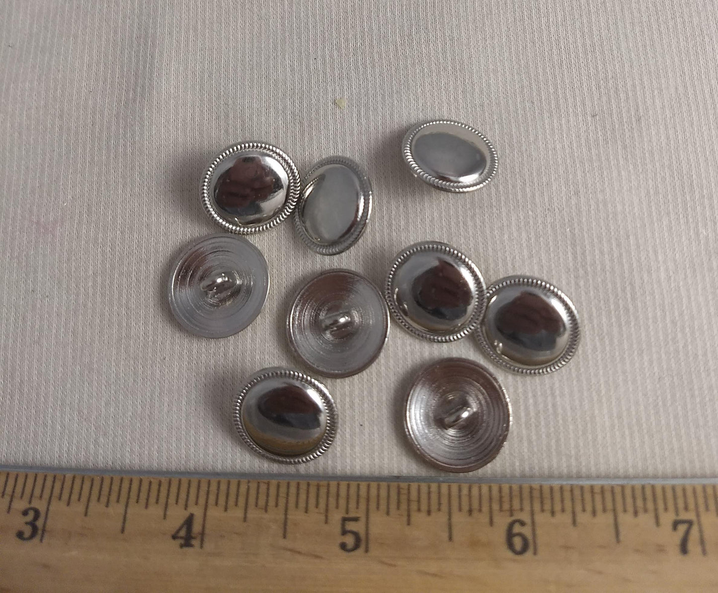 Button #S2059 #Shank #Silver #Rim #Metal #10pc