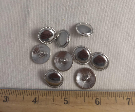 Button #S2059 #Shank #Silver #Rim #Metal #10pc