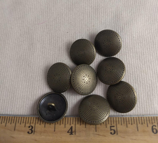 Button #1061 #Shank #Antique-Gold #Rim #Metal #50pc