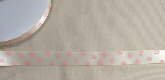RIBBON #113124 #Cream #Flower #Border #Tape #Grosgrain #Polyester #2yd