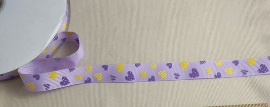 RIBBON #113124 #Purple #Heart #Border #Tape #Grosgrain #Polyester #1yd