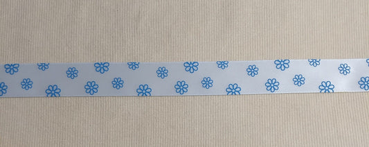 RIBBON #113124 #Blue #Flower #Border #Tape #Grosgrain #Polyester #2yd