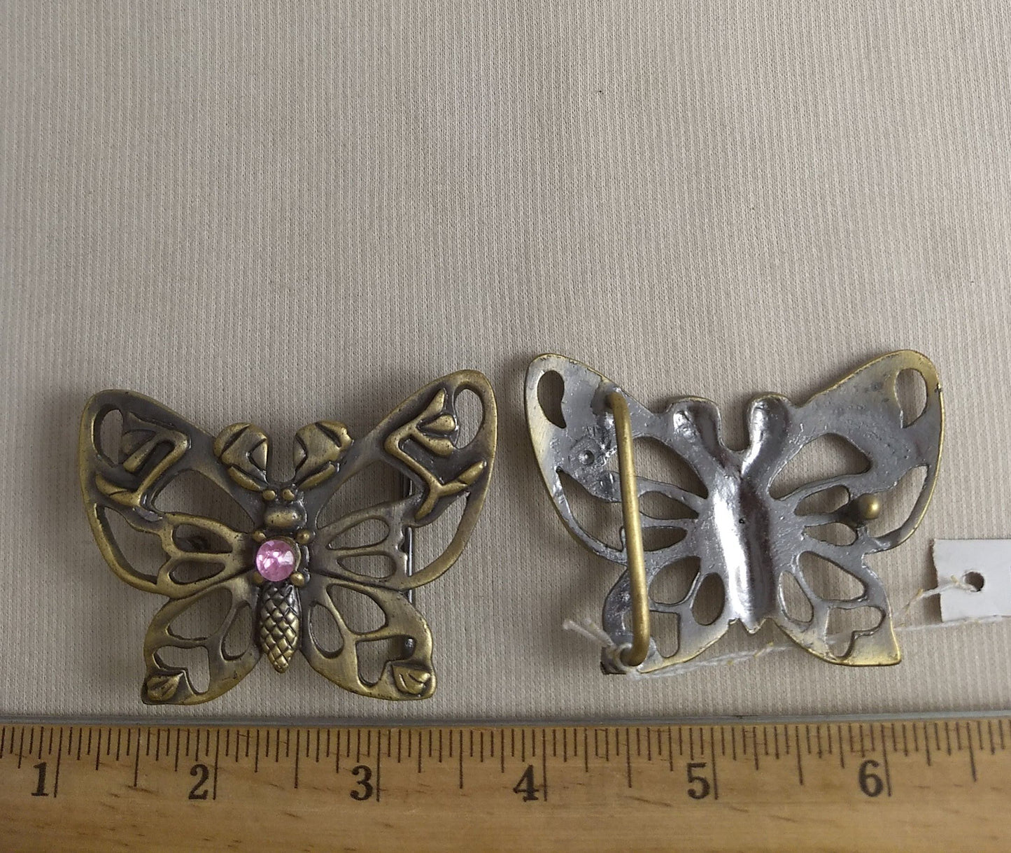 Buckle #MPM0320-1 #Antique-Gold #Prong #Butterfly #Metal #1pc