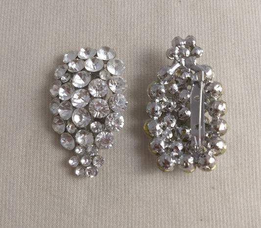 Brooch #B365 #Silver #Pin #Abs #Rhinestone #1pc
