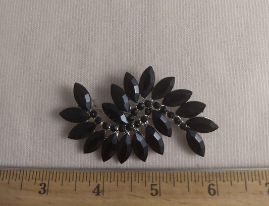 Brooch #B366 #Black #Teardrops  #Pin #Abs #Rhinestone #1pc