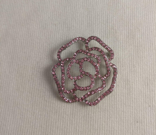 Brooch #BR3417 #Pink #Pin #Abs #Rhinestone #1pc
