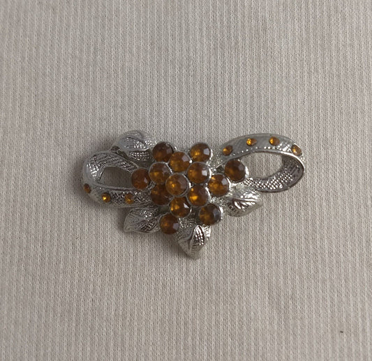 Brooch #BR3421 #Orange #Pin #Abs #Rhinestone #1pc